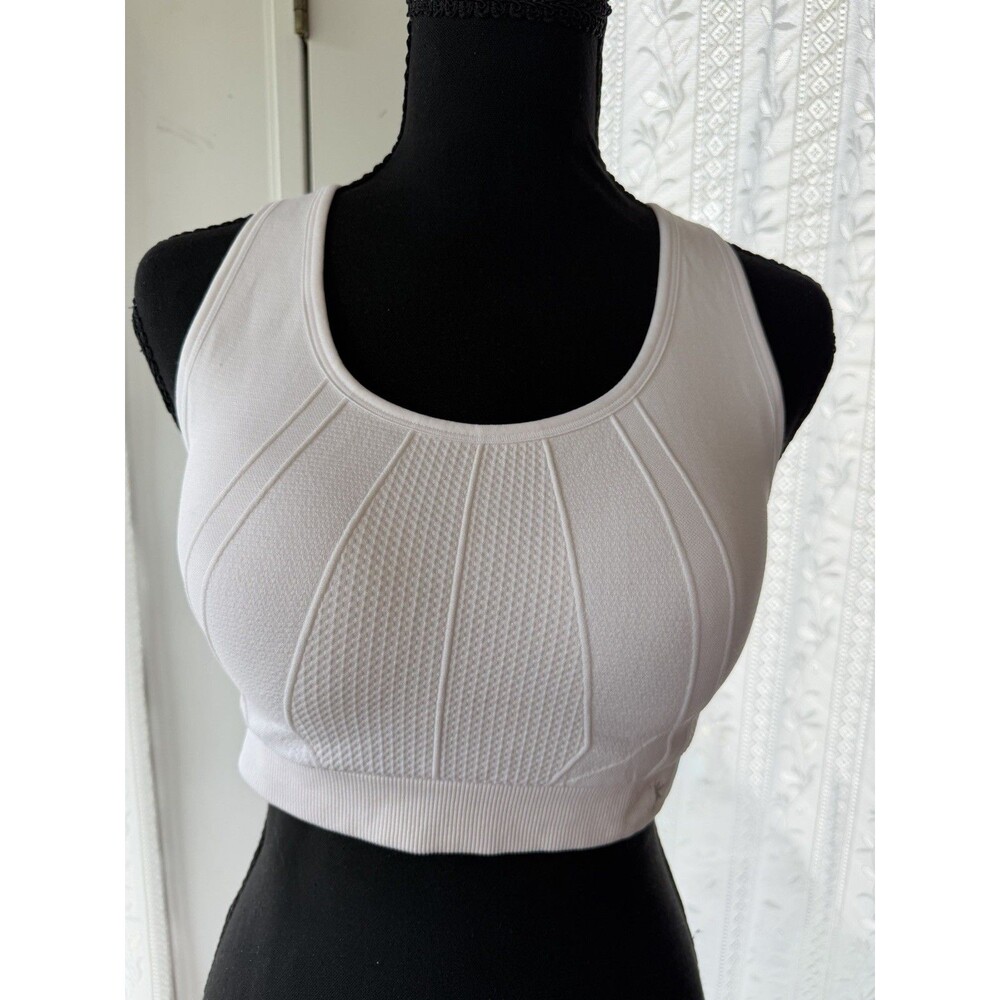 Danskin XL Off White Racerback Sports Bra Infinity Keyhole Strap Athletic Top